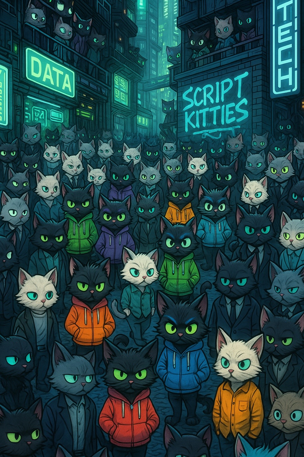the script kitties blending into the crowd