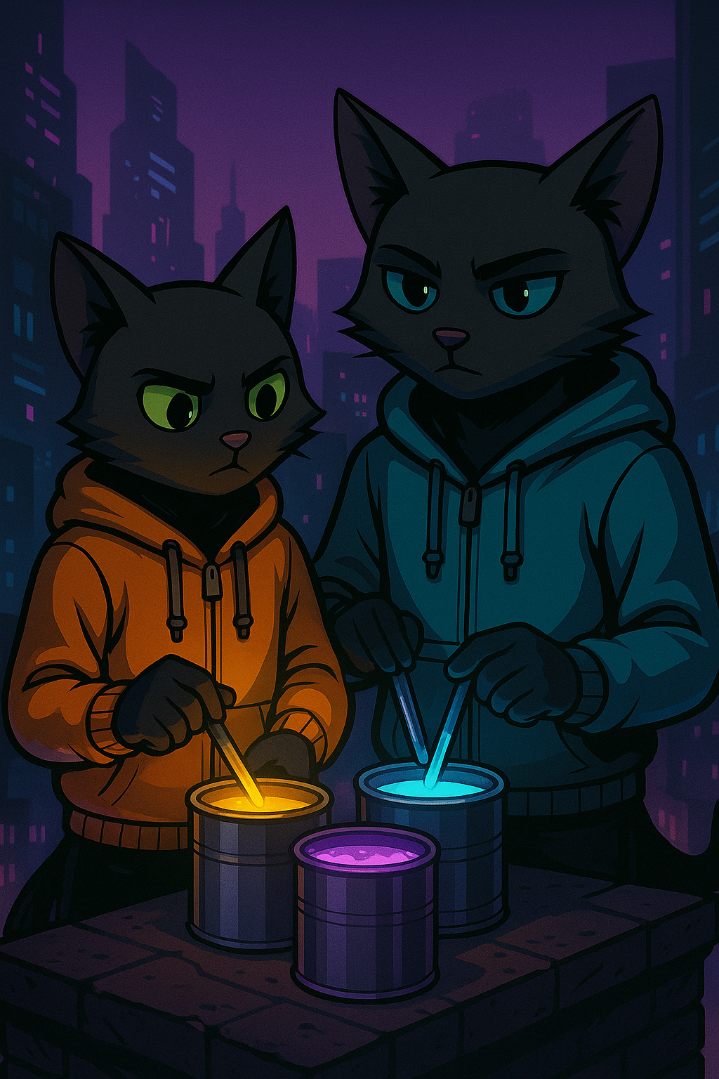the script kitties blending colors into a shared secret